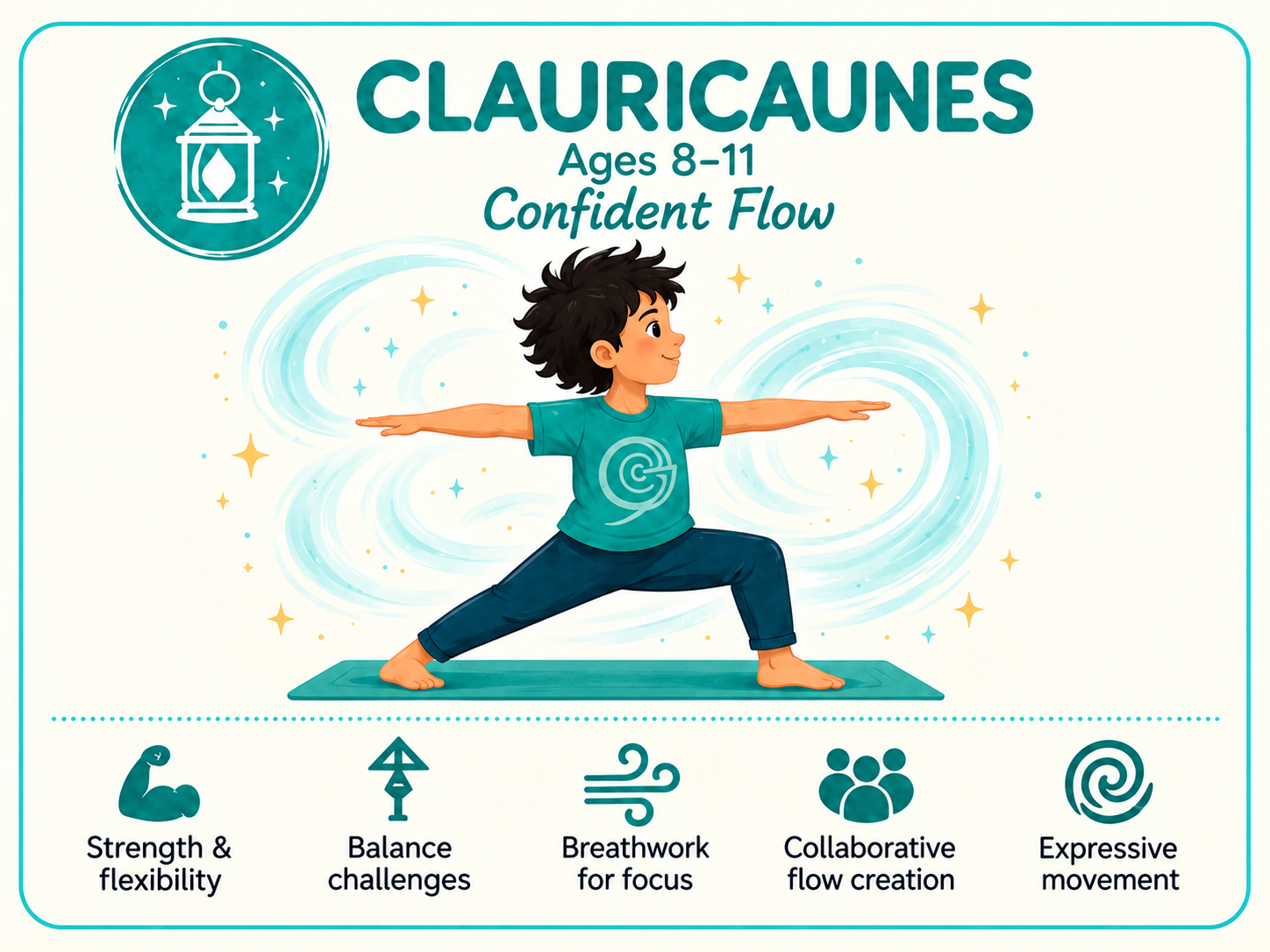 Clauricaunes children's yoga group for ages 8 to 11